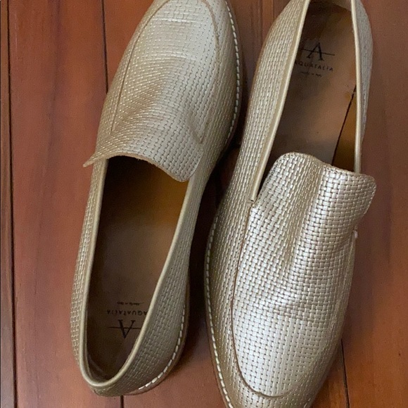 Aquatalia Gold Platinum metallic loafer - Picture 3 of 5